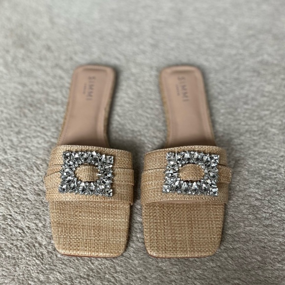 Simmi Jeweled Raffia Sandals - Picture 4 of 6